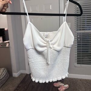 Brand new Aritzia Wilfred ballet cami with front tie and smocked waist.